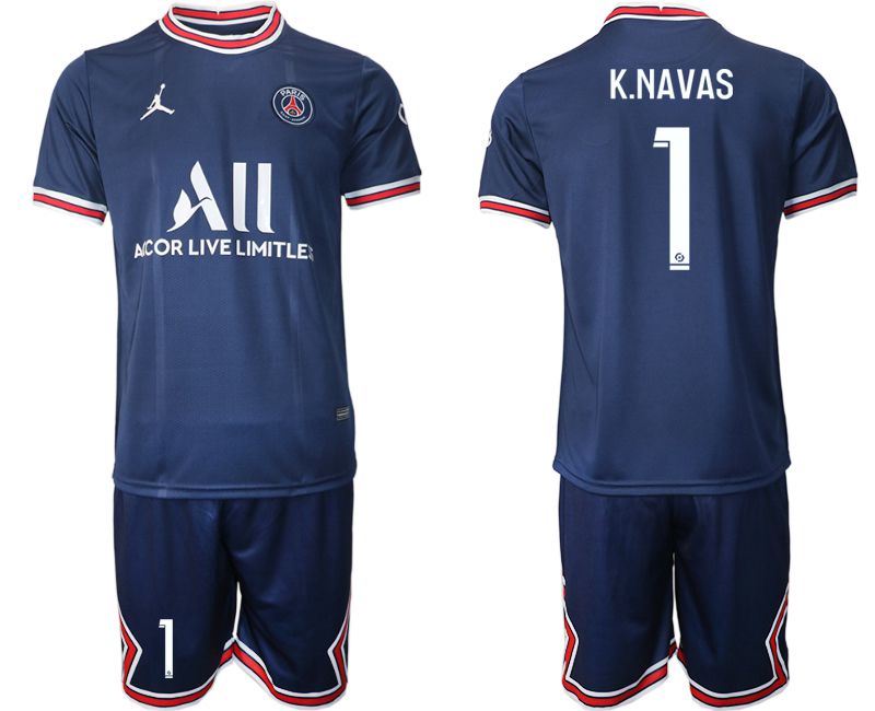 Men 2021-2022 Club Paris St German home blue #1 Soccer Jersey